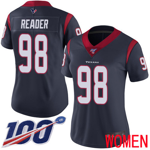 Houston Texans Limited Navy Blue Women D J  Reader Home Jersey NFL Football #98 100th Season Vapor Untouchable->women nfl jersey->Women Jersey